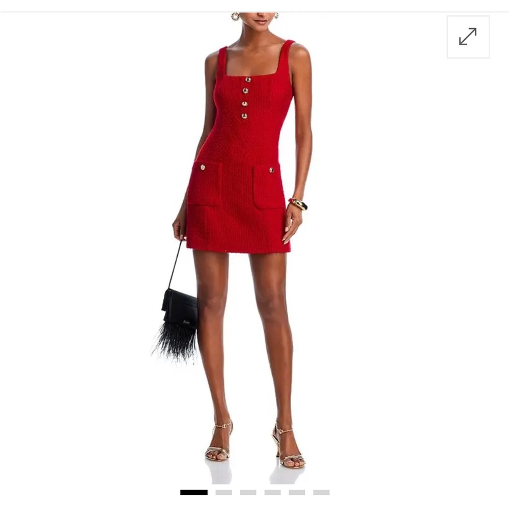 Aqua Chic Red Sleeveless Dress with Gold Buttons